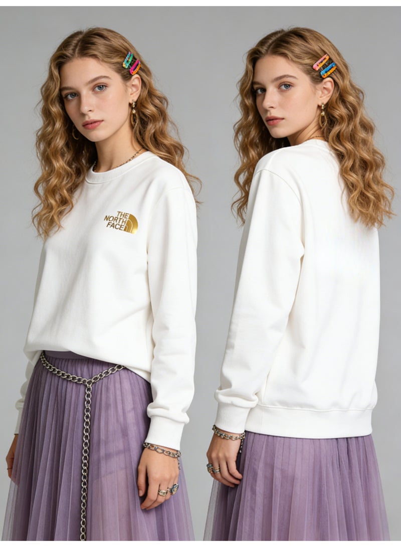 THE NORTH FACE 2026 The North Face Gold Logo Unisex Crewneck Sweatshirt, Premium Cotton Blend Loose Fit Pullover with Ribbed Cuffs, Outdoor Casual Streetwear for Men & Women - Image 2